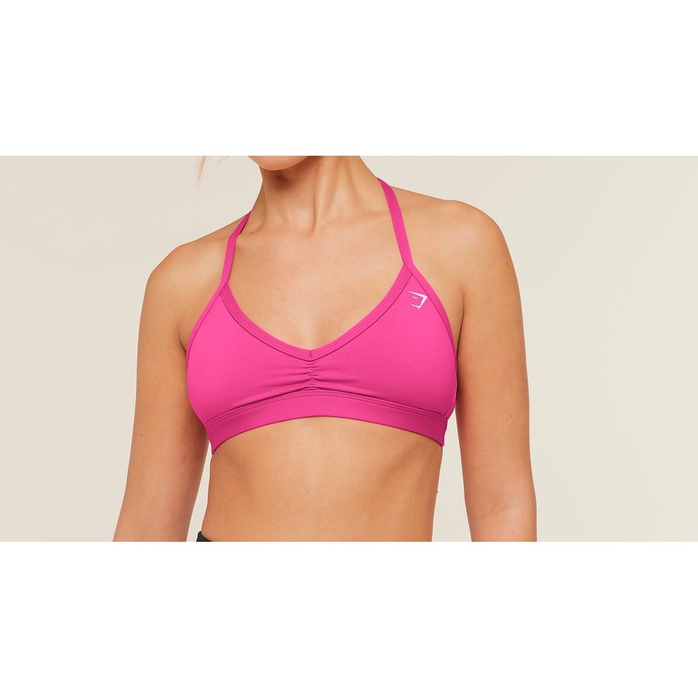 Gymshark Minimal Halterneck Sports Bra Pink Light Support